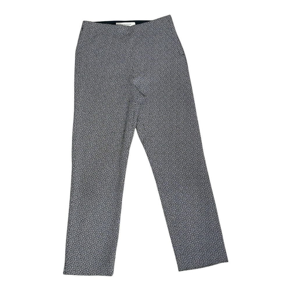 Scanlan Theodore Pants‎ US Sz 8 Pull On  Stretch Print Ankle Straight Gray/Black